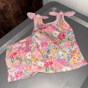 Floral Pink Kids Top and Shorts Set